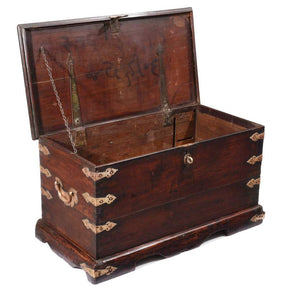 Brass Bound Indian Teak Chest - 19th Century