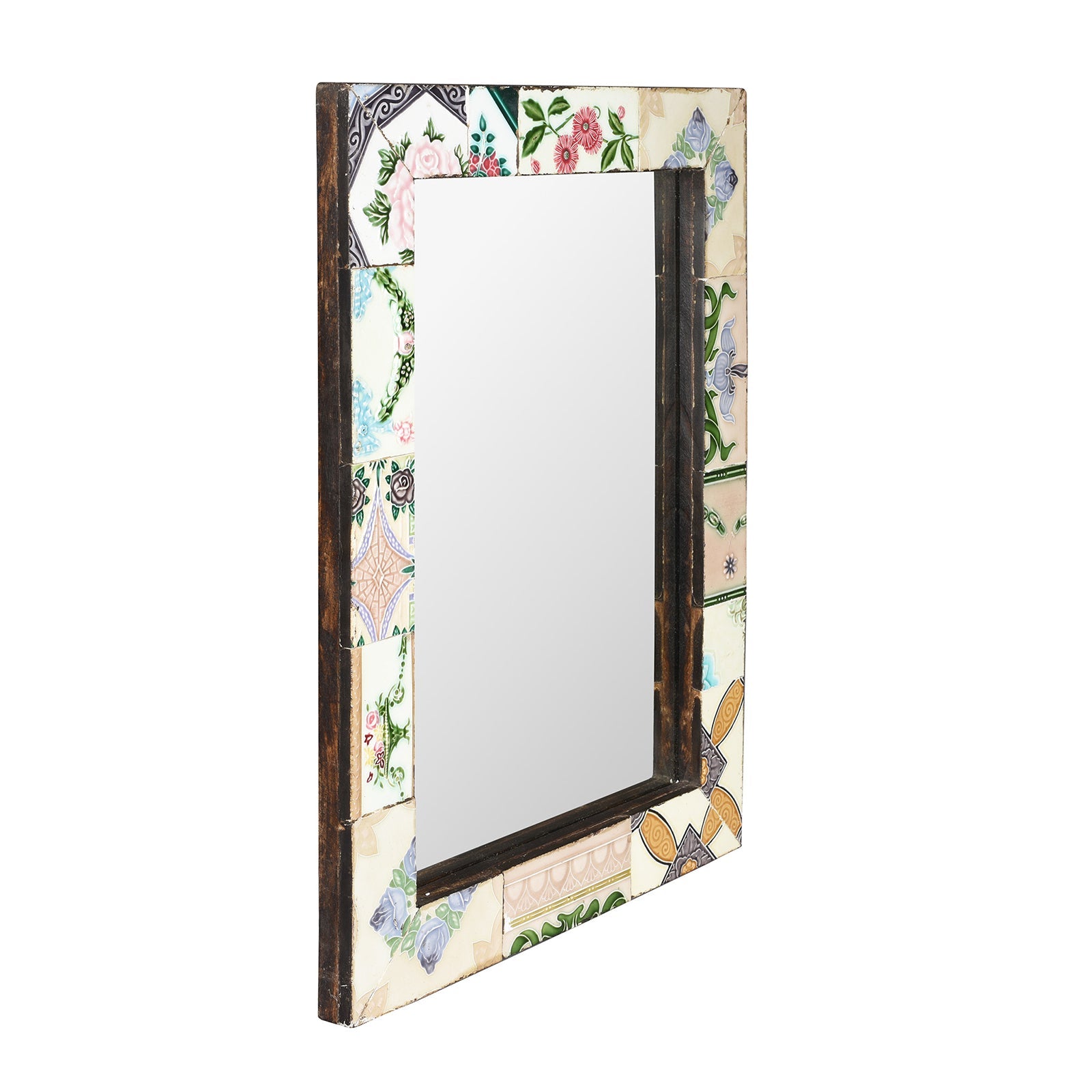 Mirror Made From Old Japanese Ceramic Tiles