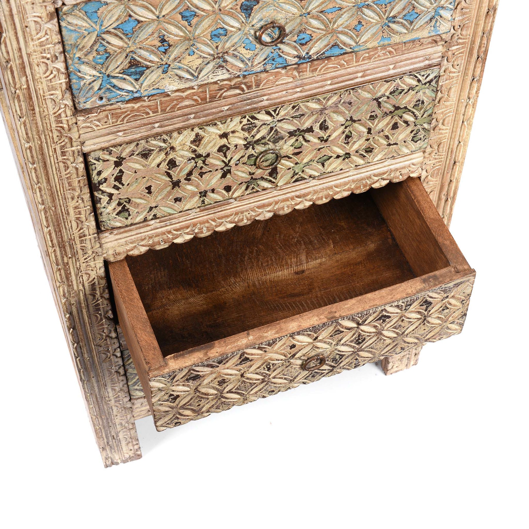 4 Drawer Bedside Cabinet Made From Reclaimed Teak
