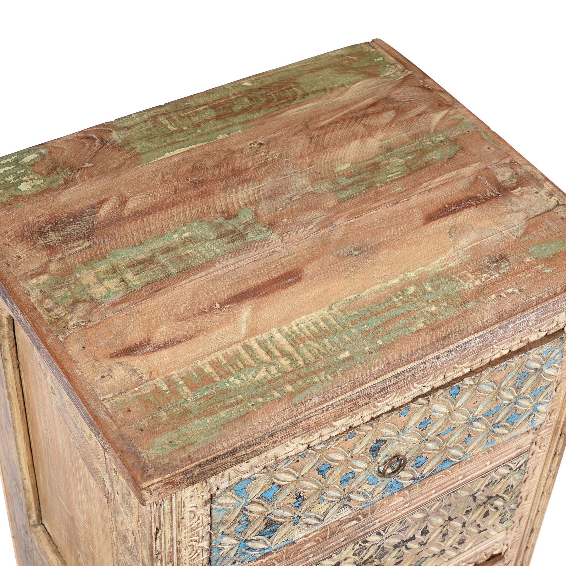 4 Drawer Bedside Cabinet Made From Reclaimed Teak