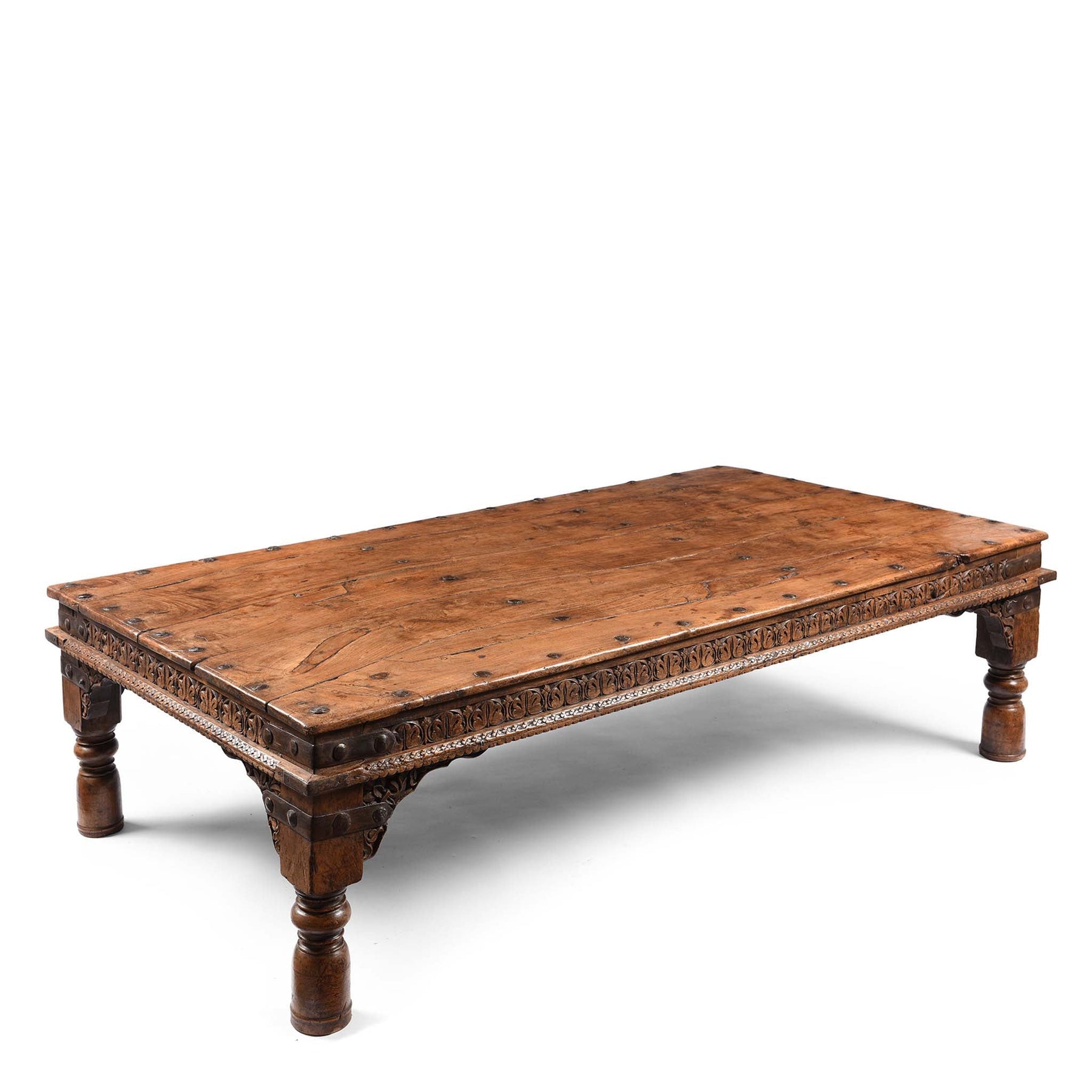Indian Acacia Wood Takhat Coffee Table From Rajasthan- 19thC