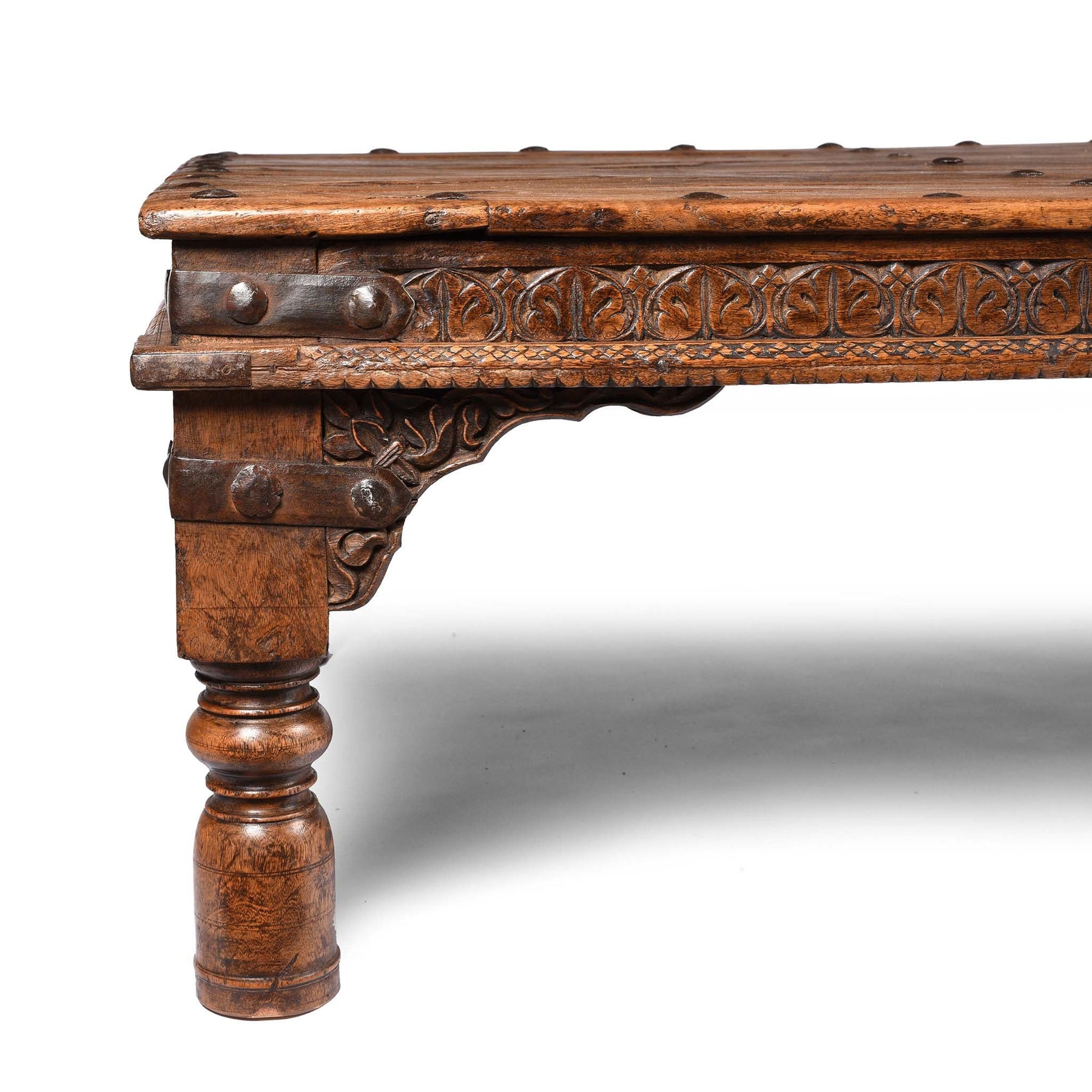 Indian Acacia Wood Takhat Coffee Table From Rajasthan- 19thC