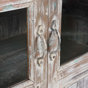 Vintage Blue Painted Display Cabinet - Ca 1920