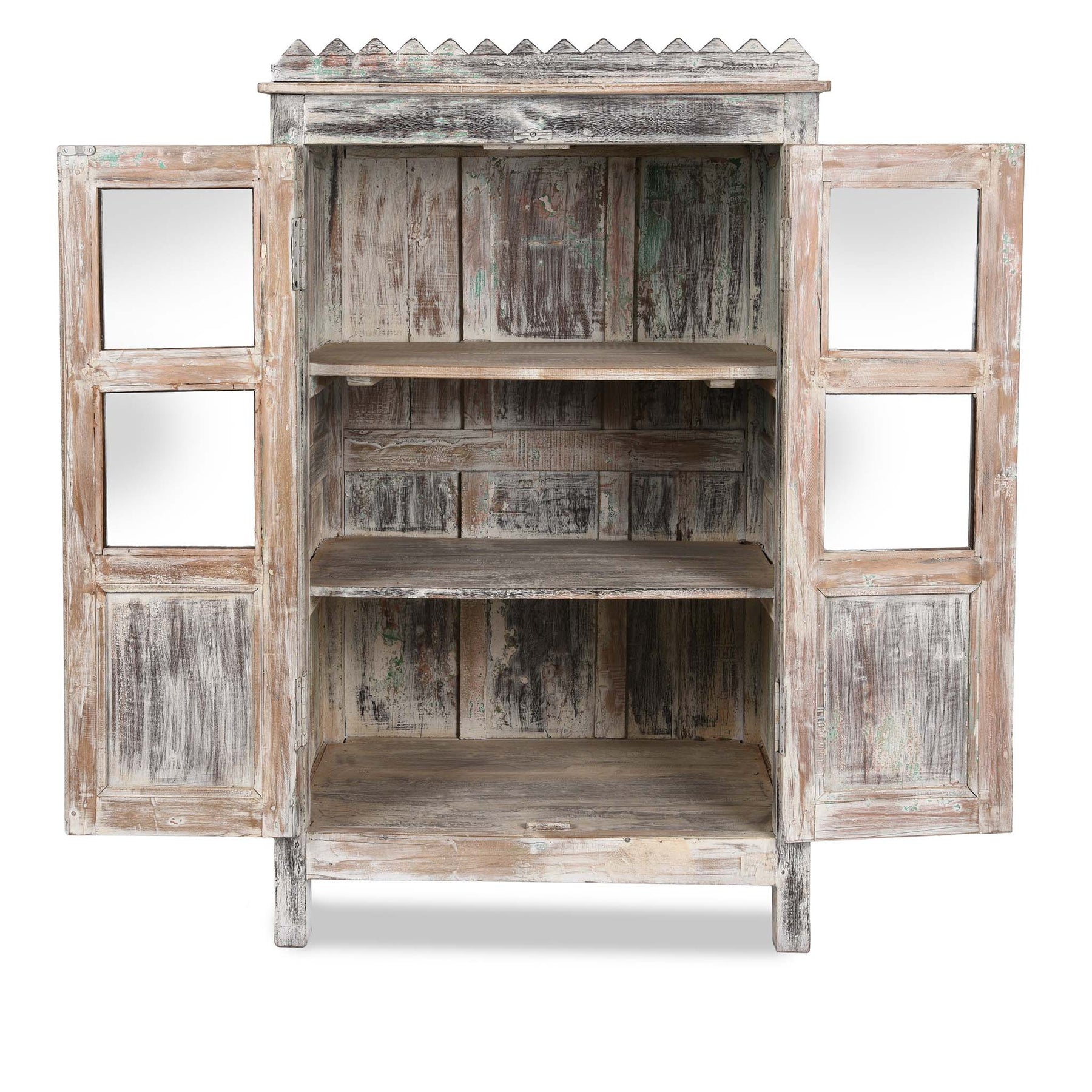Vintage Blue Painted Display Cabinet - Ca 1920