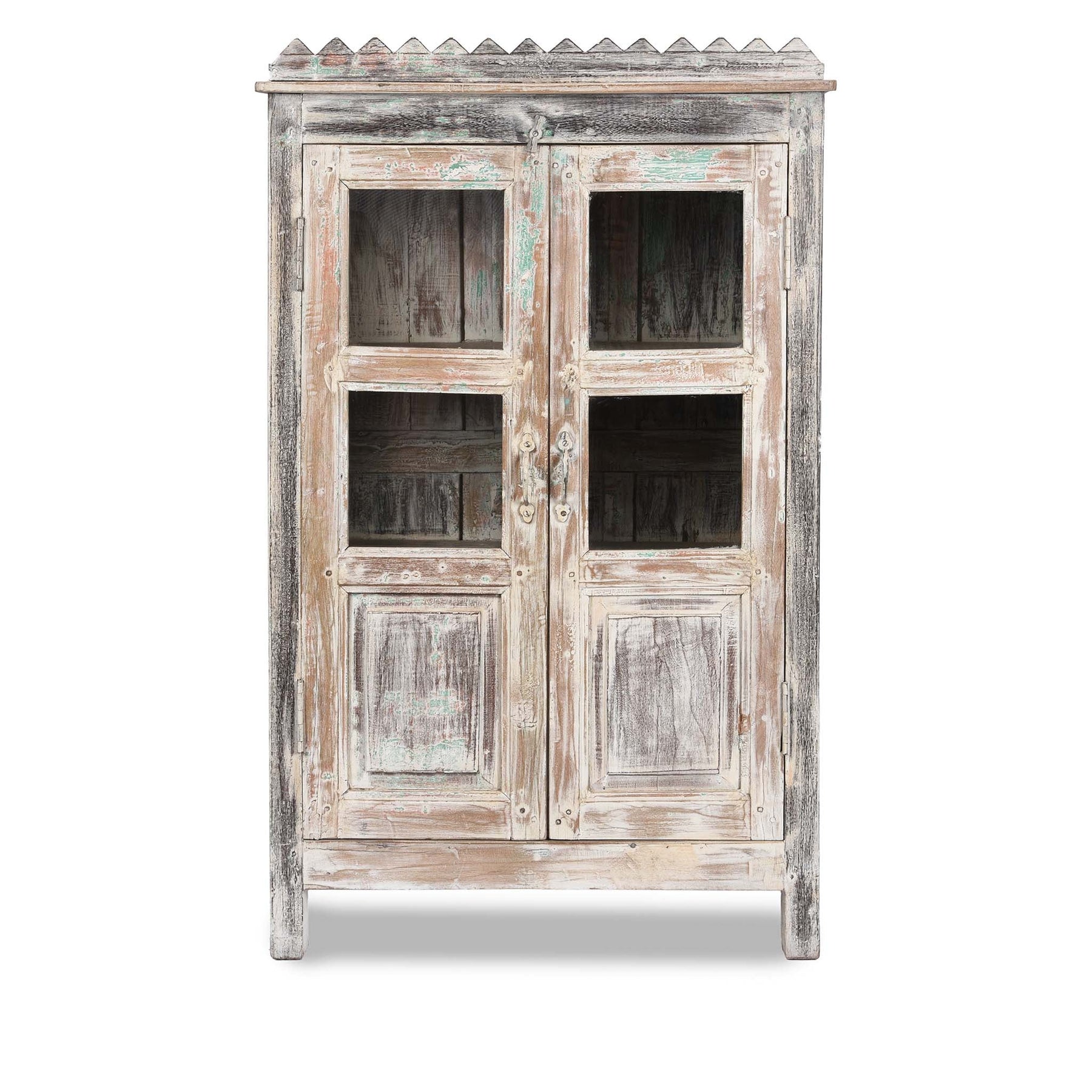 Vintage Blue Painted Display Cabinet - Ca 1920