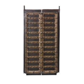 Old Brass Bound Door From Shekhawati - 19th Century