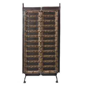 Old Brass Bound Door From Shekhawati - 19th Century
