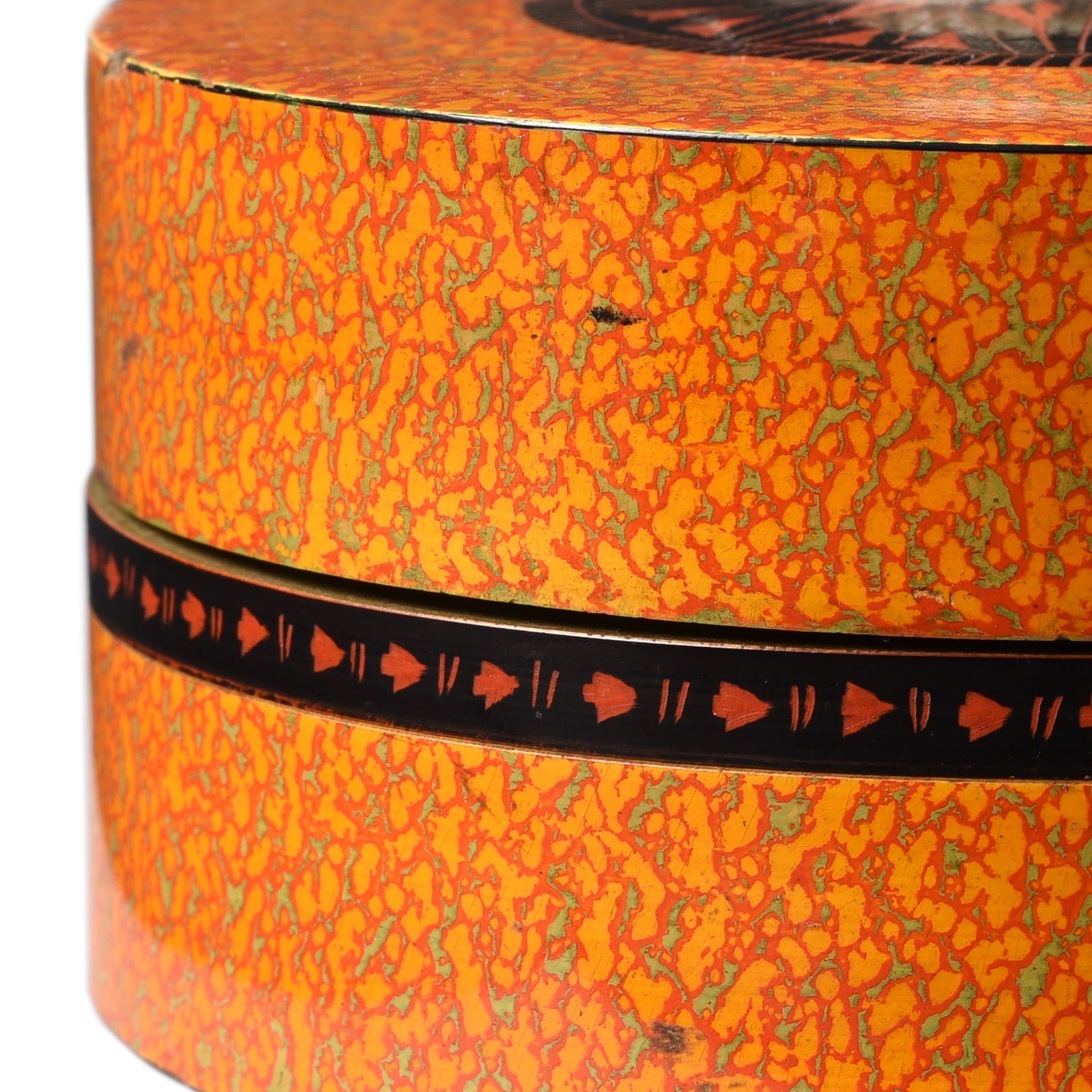 Old Lacquer Pot From Rajasthan - 19th Century