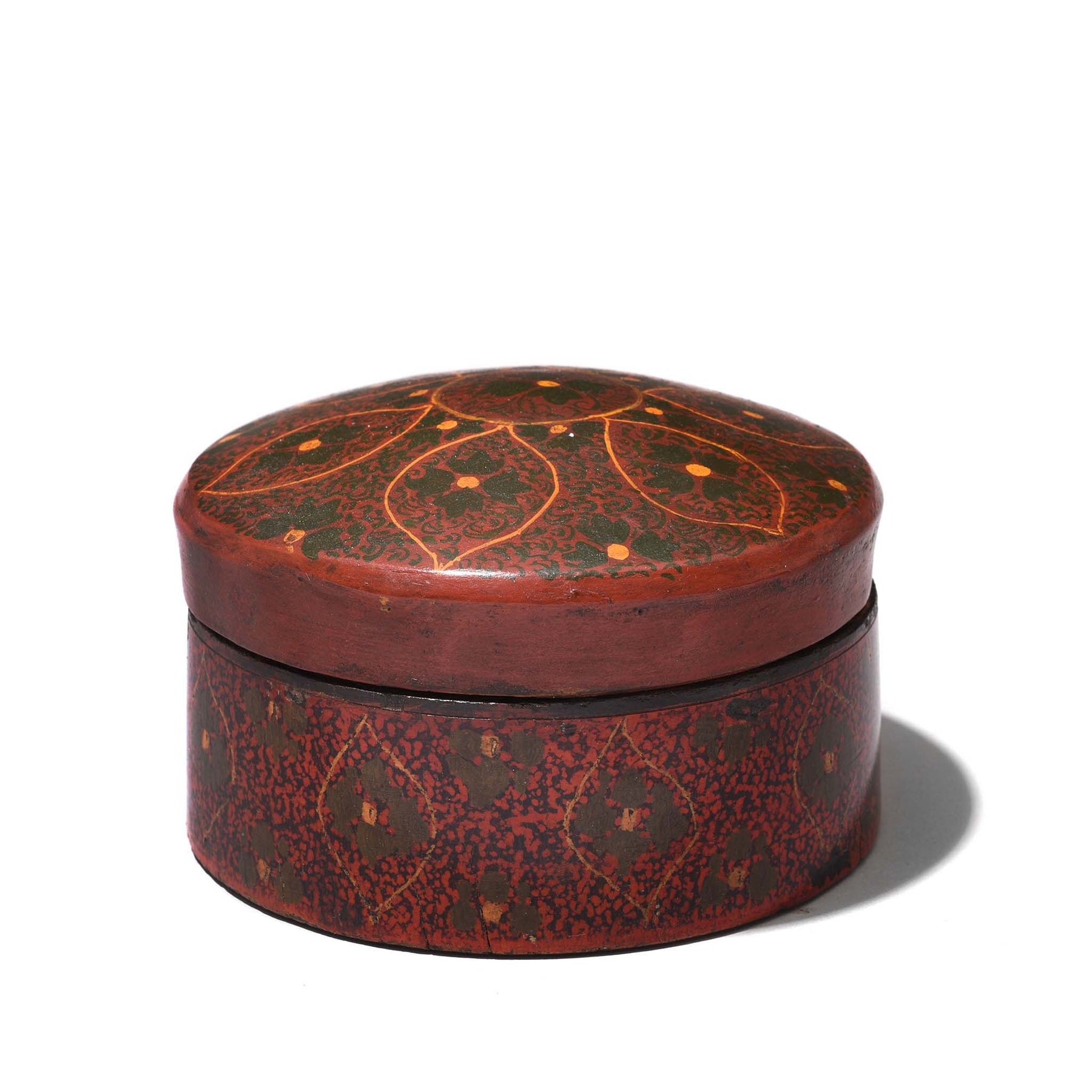 Old Painted Lacquer Pot From Rajasthan - Early 20thC