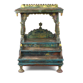 Painted Teak Singhasan from India – 19th Century