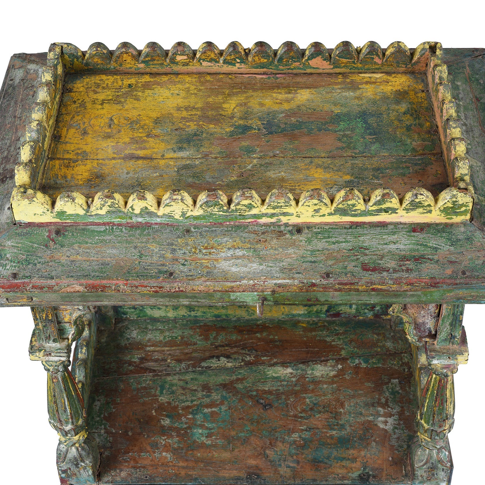 Painted Teak Singhasan from India – 19th Century