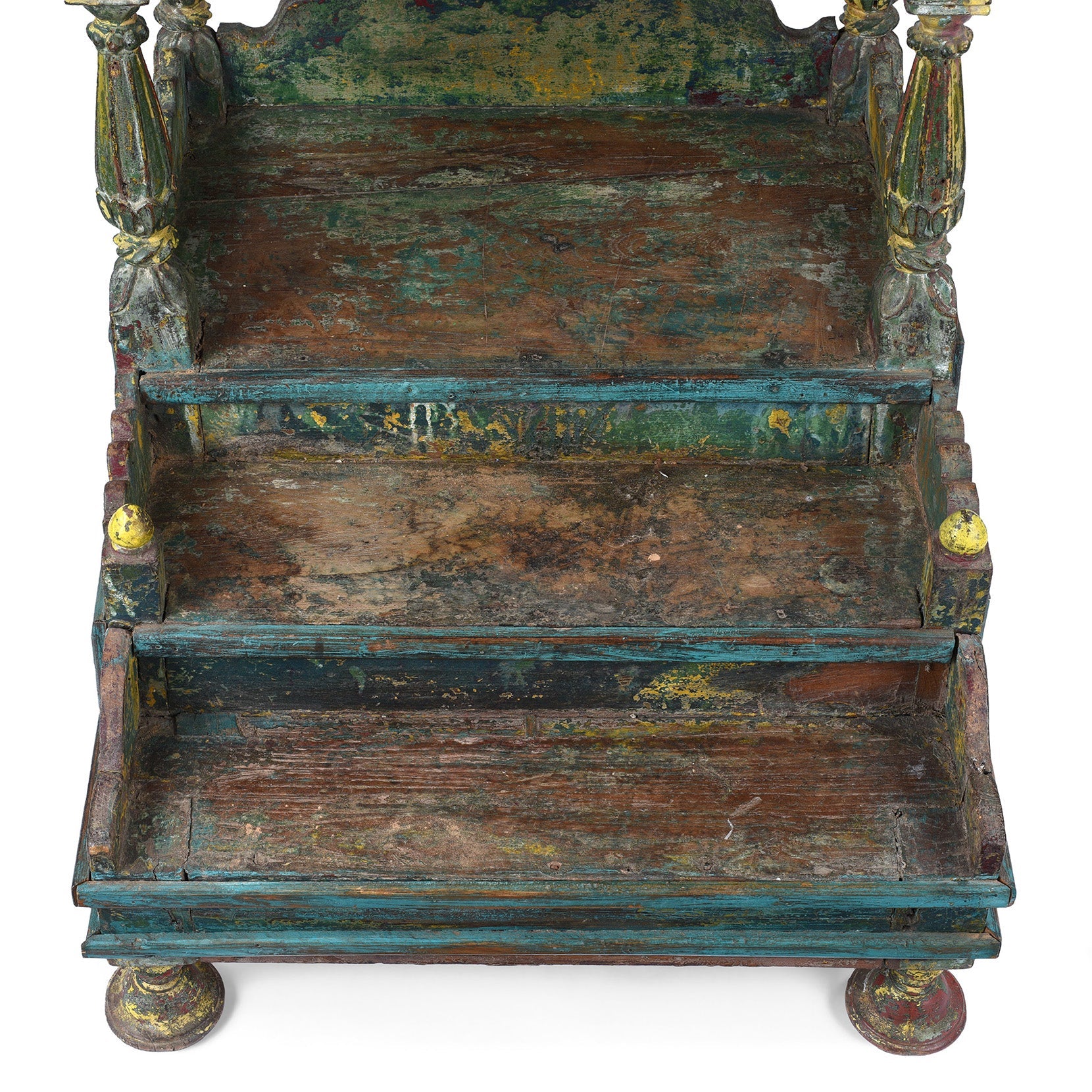 Painted Teak Singhasan from India – 19th Century