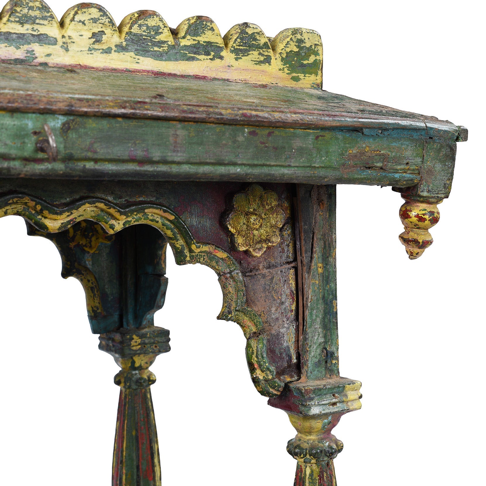 Painted Teak Singhasan from India – 19th Century