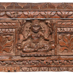 Carved Teak Lintel Panel From Gujarat - 19th Century