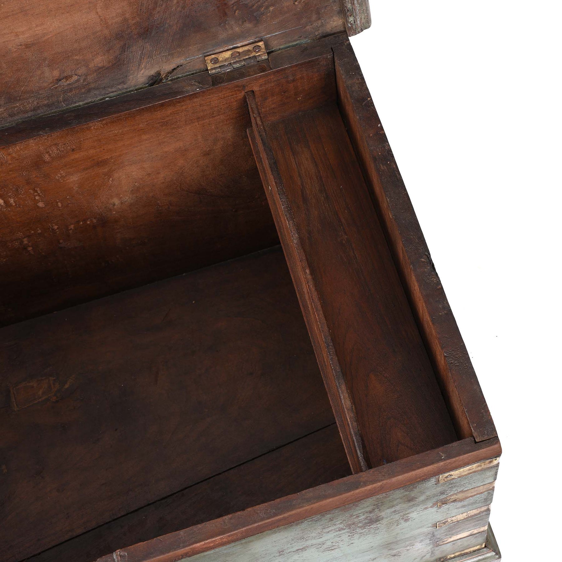 Painted Teak Indian Chest From Gujarat -19thC
