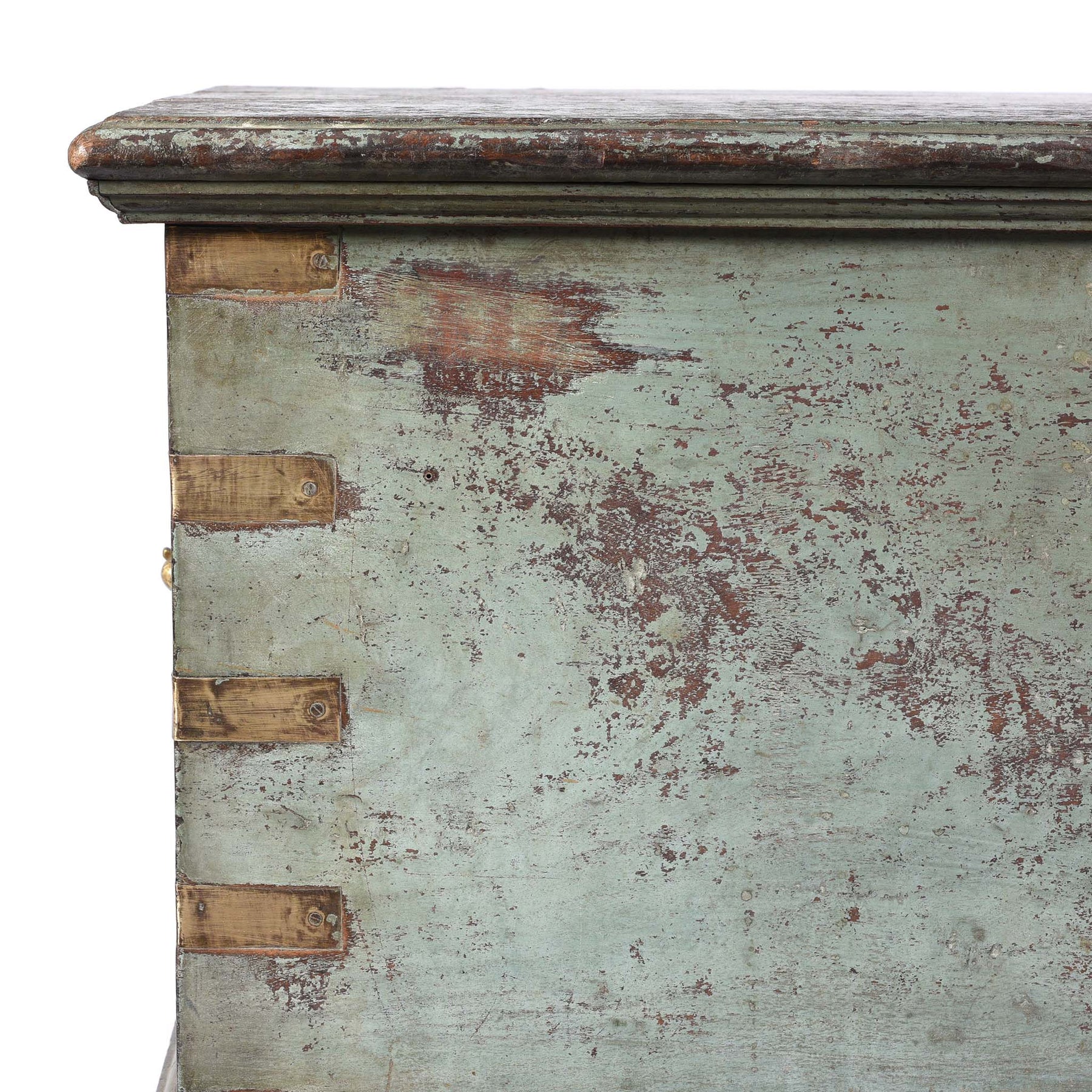 Painted Teak Indian Chest From Gujarat -19thC
