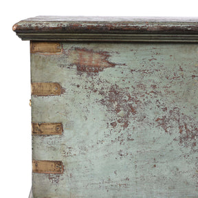 Painted Teak Indian Chest From Gujarat -19thC