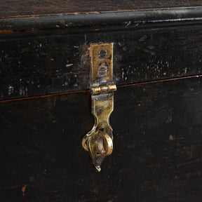 Black Painted Indian Military Chest - 19th Century