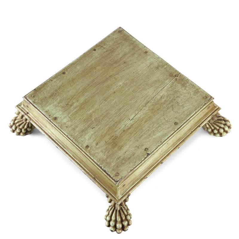 Painted Bajot Low Prayer Table From Gujarat - 19th Century