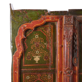 Painted Indian Roheda Doors From Bikaner - 19thC