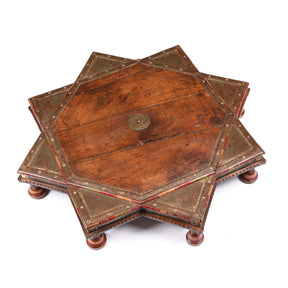 Octagonal Bajot Low Prayer Table From Rajasthan - 19th Century