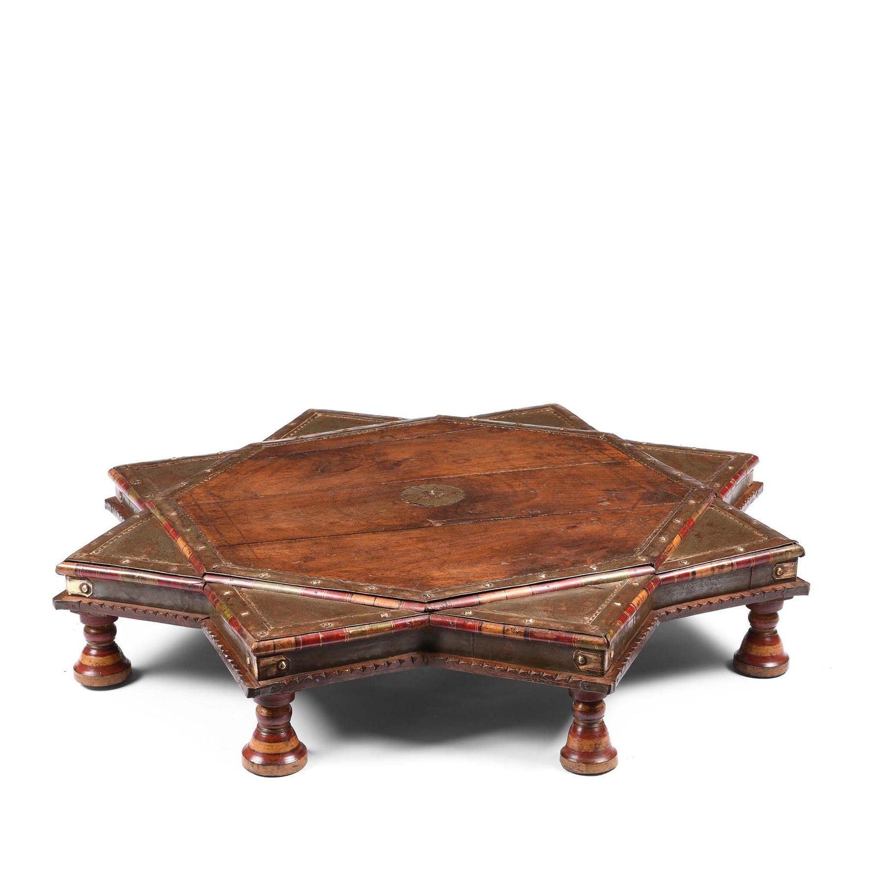 Octagonal Bajot Low Prayer Table From Rajasthan - 19th Century