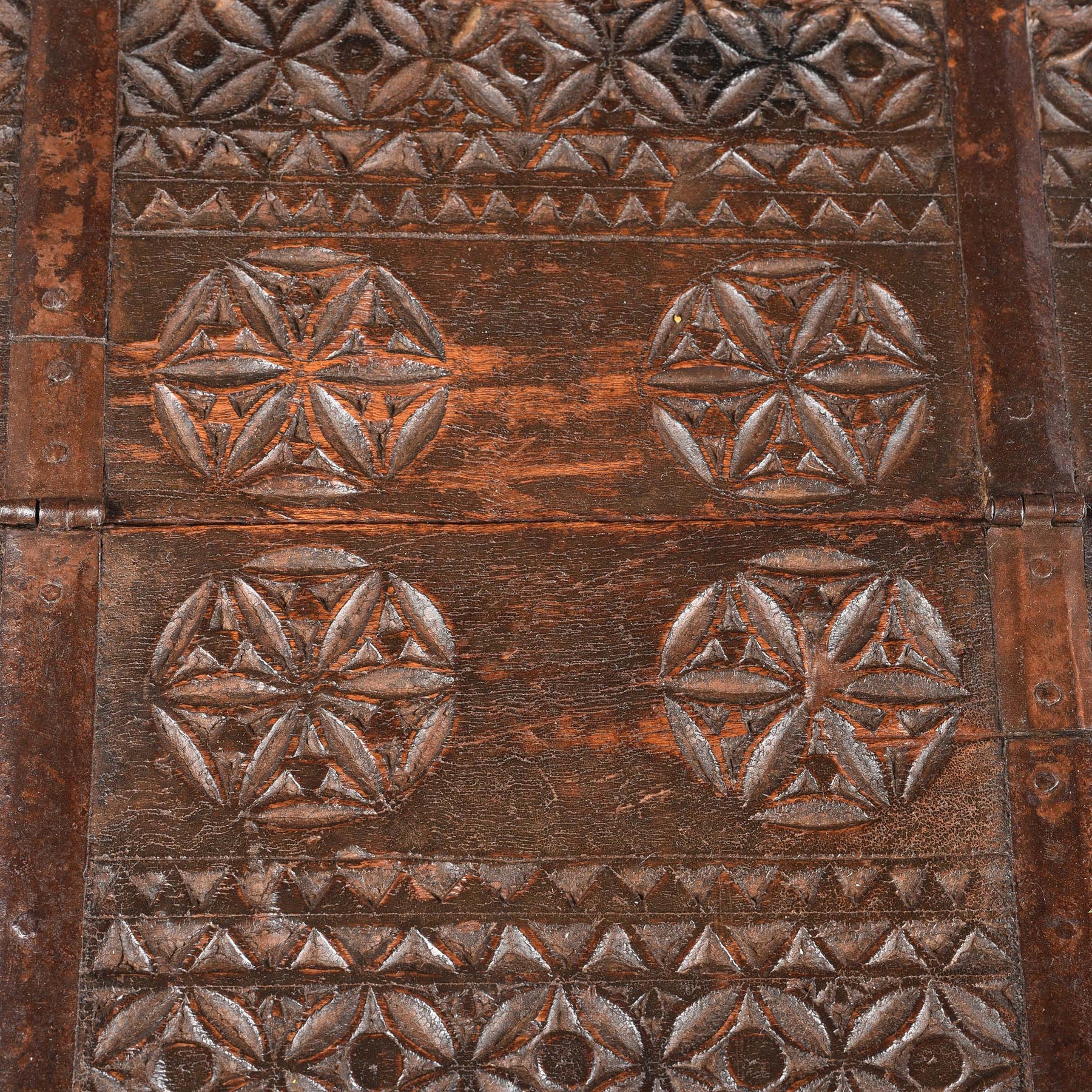 Chip Carved Indian Merchants Box From Rajasthan - 19thC