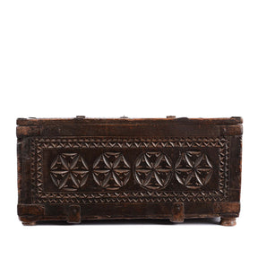 Chip Carved Indian Merchants Box From Rajasthan - 19thC