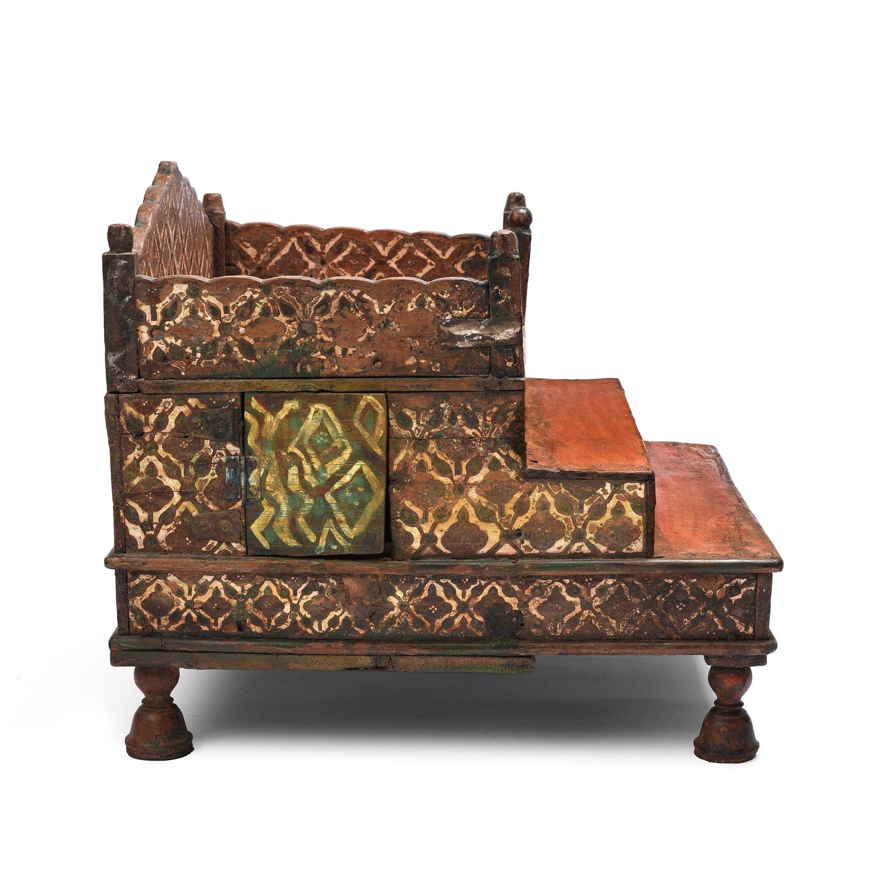Painted Singhasan From Bikaner - 19thC