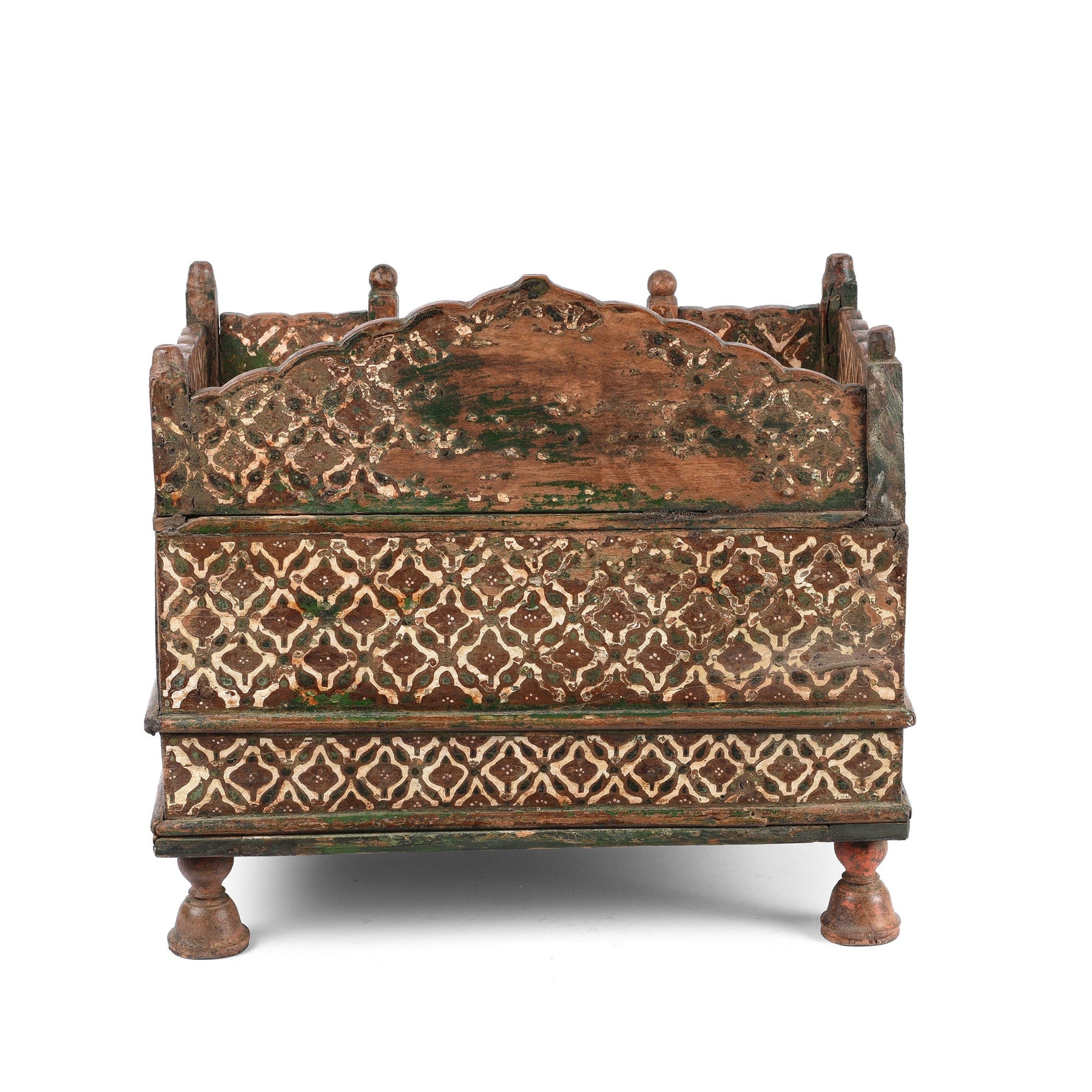 Painted Singhasan From Bikaner - 19thC