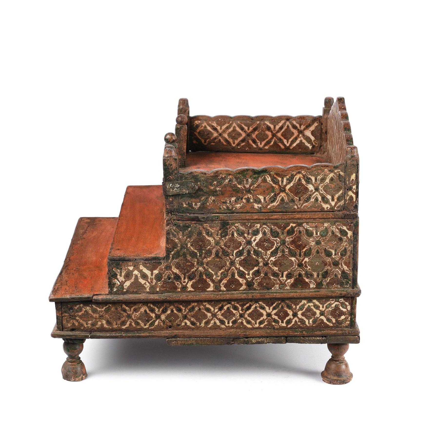 Painted Singhasan From Bikaner - 19thC