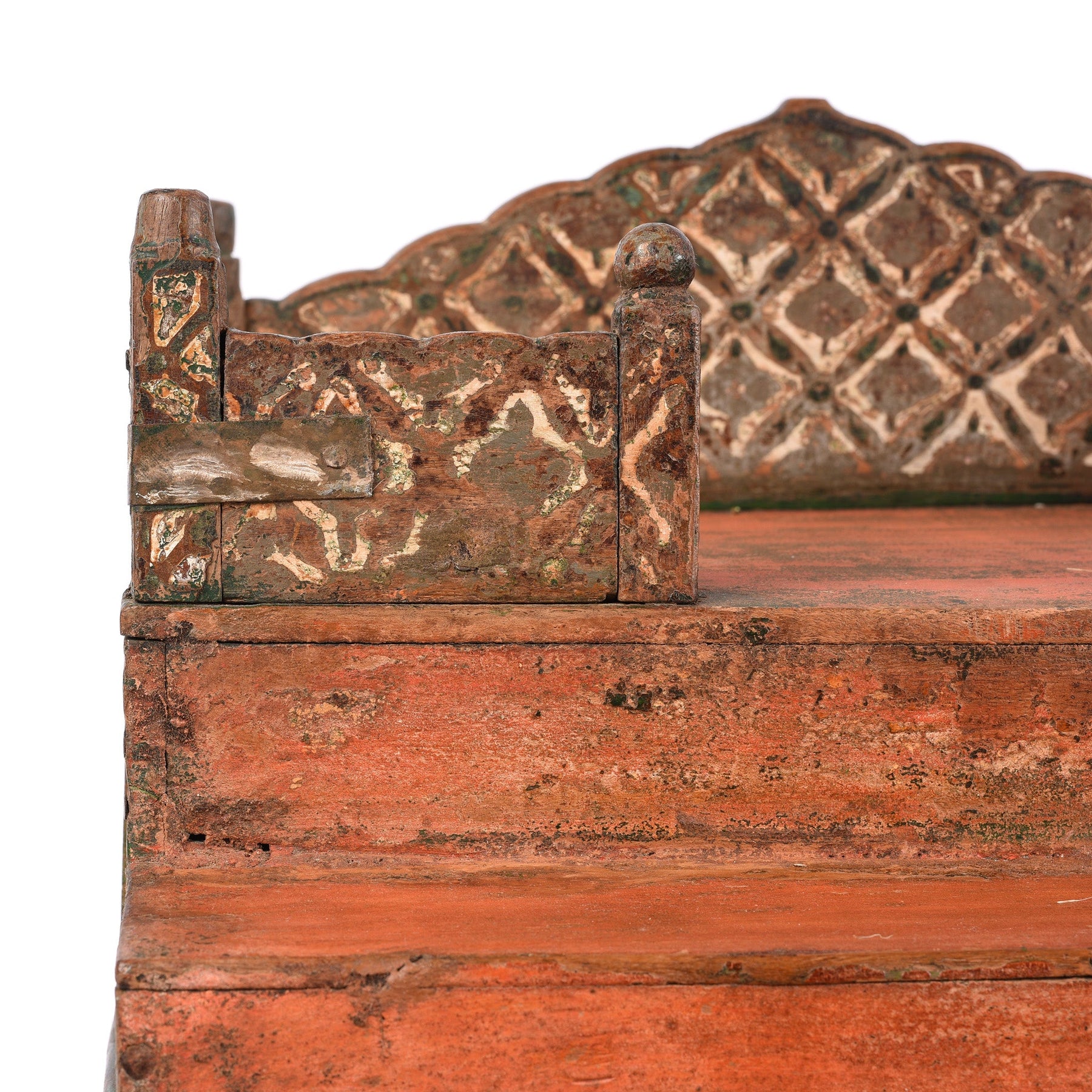 Painted Singhasan From Bikaner - 19thC