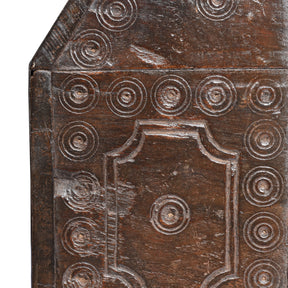 Chip Carved Dowry Hut Box From Rajasthan - 19thC