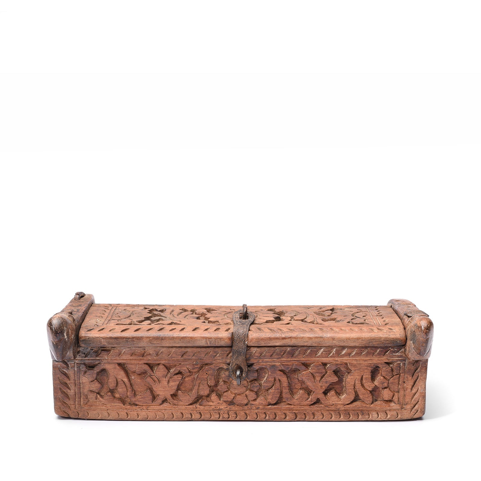 Carved Teak Harpa Box From Southern Rajasthan - Ca 1920's