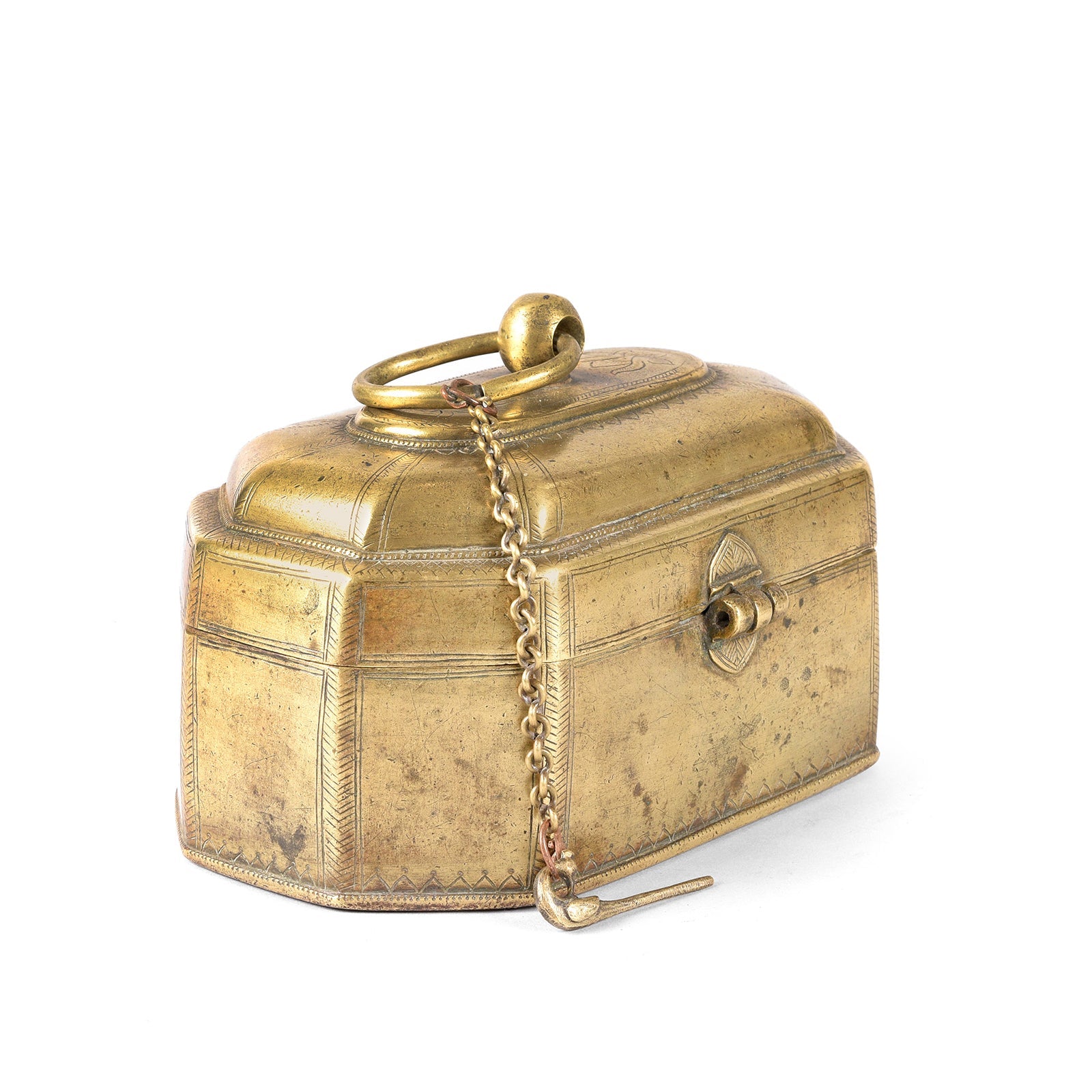 Indian Brass Paan Box From Rajasthan - Early 20thC