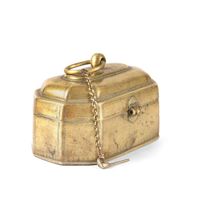 Indian Brass Paan Box From Rajasthan - Early 20thC