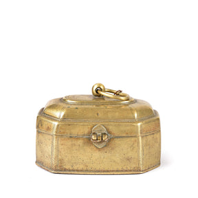 Indian Brass Paan Box From Rajasthan - Early 20thC