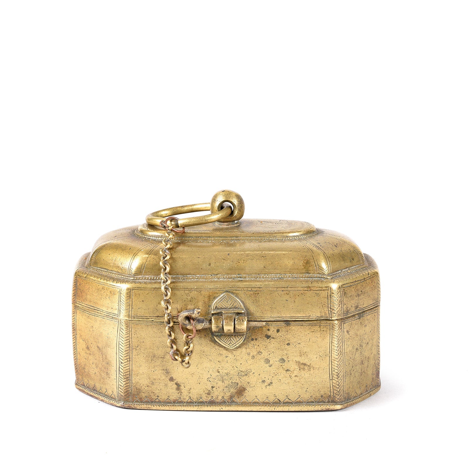 Indian Brass Paan Box From Rajasthan - Early 20thC