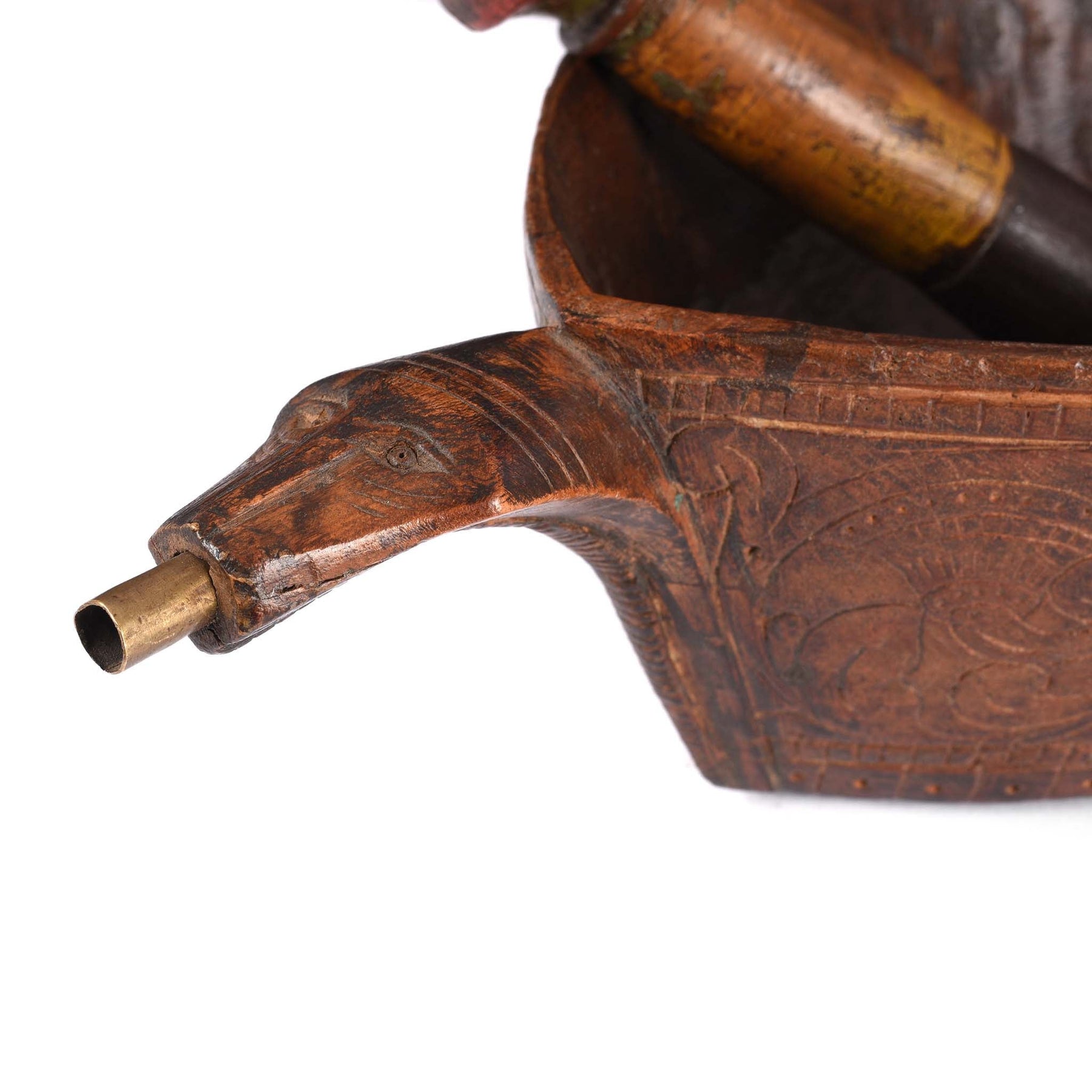 Carved Teak Opium Grinder -19thC