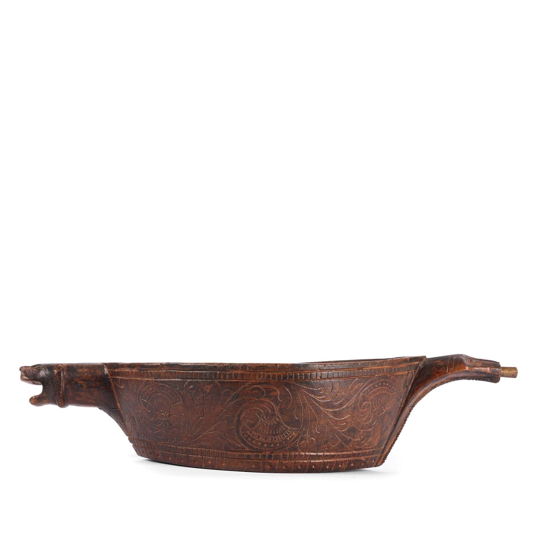 Carved Teak Opium Grinder -19thC
