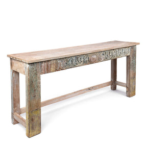 Painted Console Table Made From Reclaimed Teak
