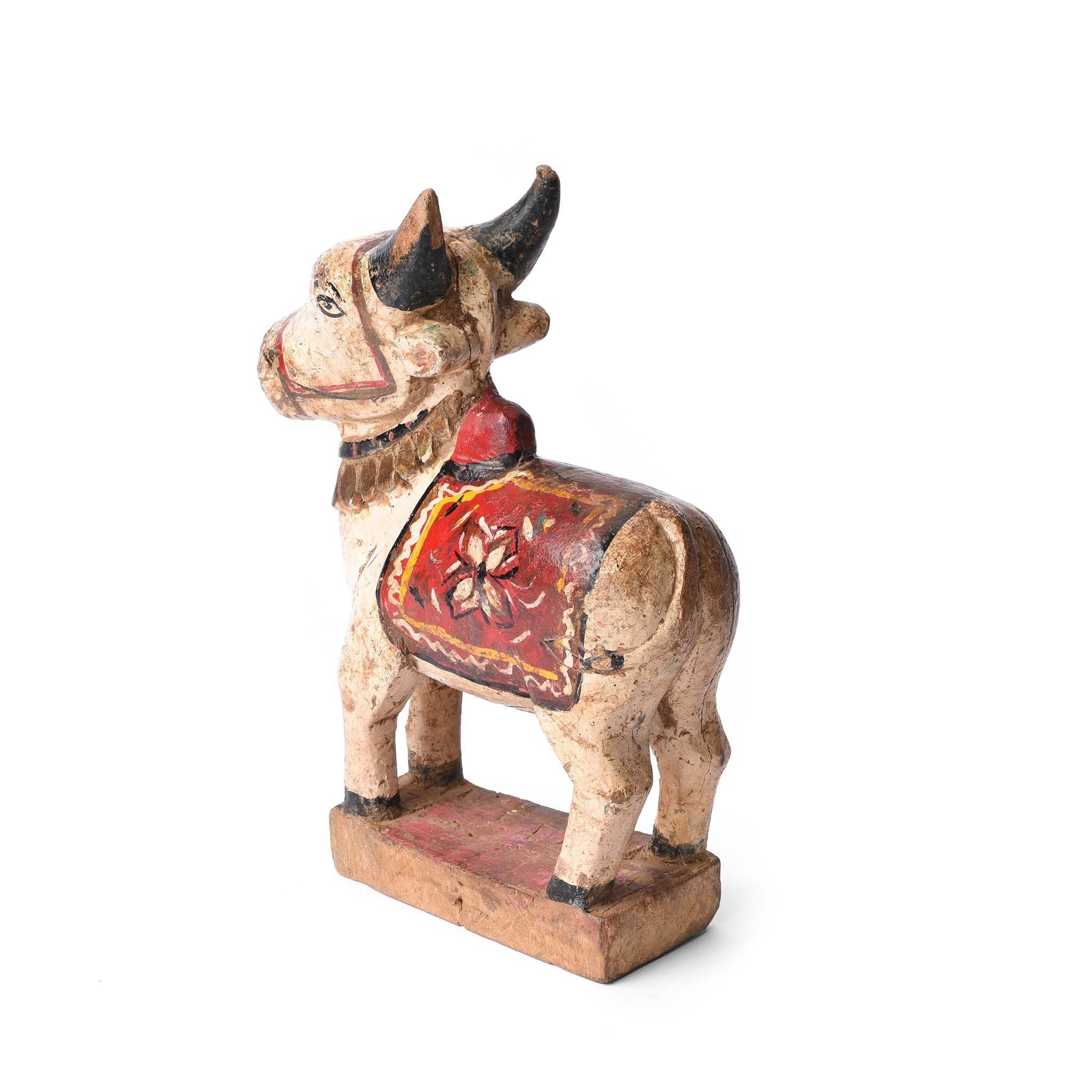Painted Indian Nandi Bull Figurine From Rajasthan - Ca 1920