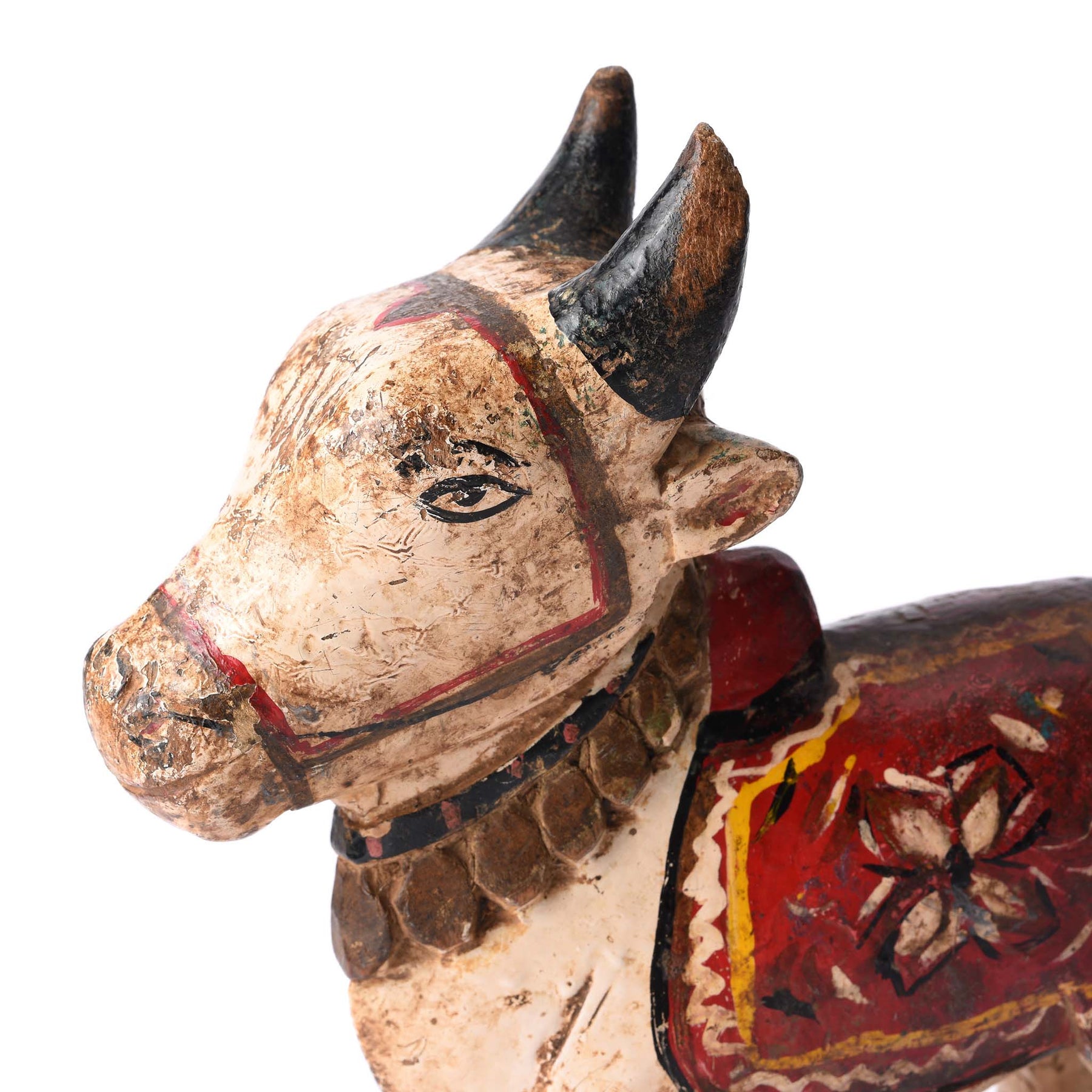 Painted Indian Nandi Bull Figurine From Rajasthan - Ca 1920