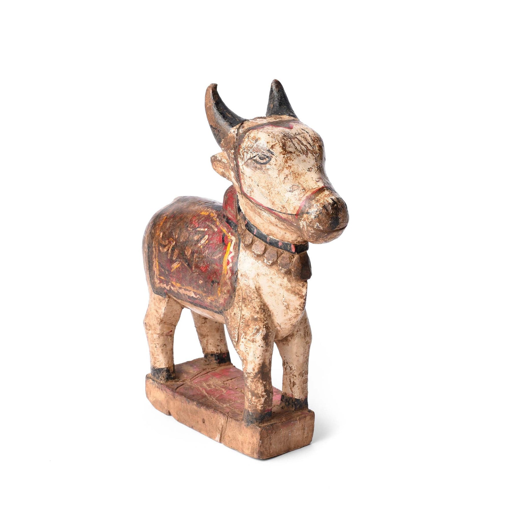 Painted Indian Nandi Bull Figurine From Rajasthan - Ca 1920