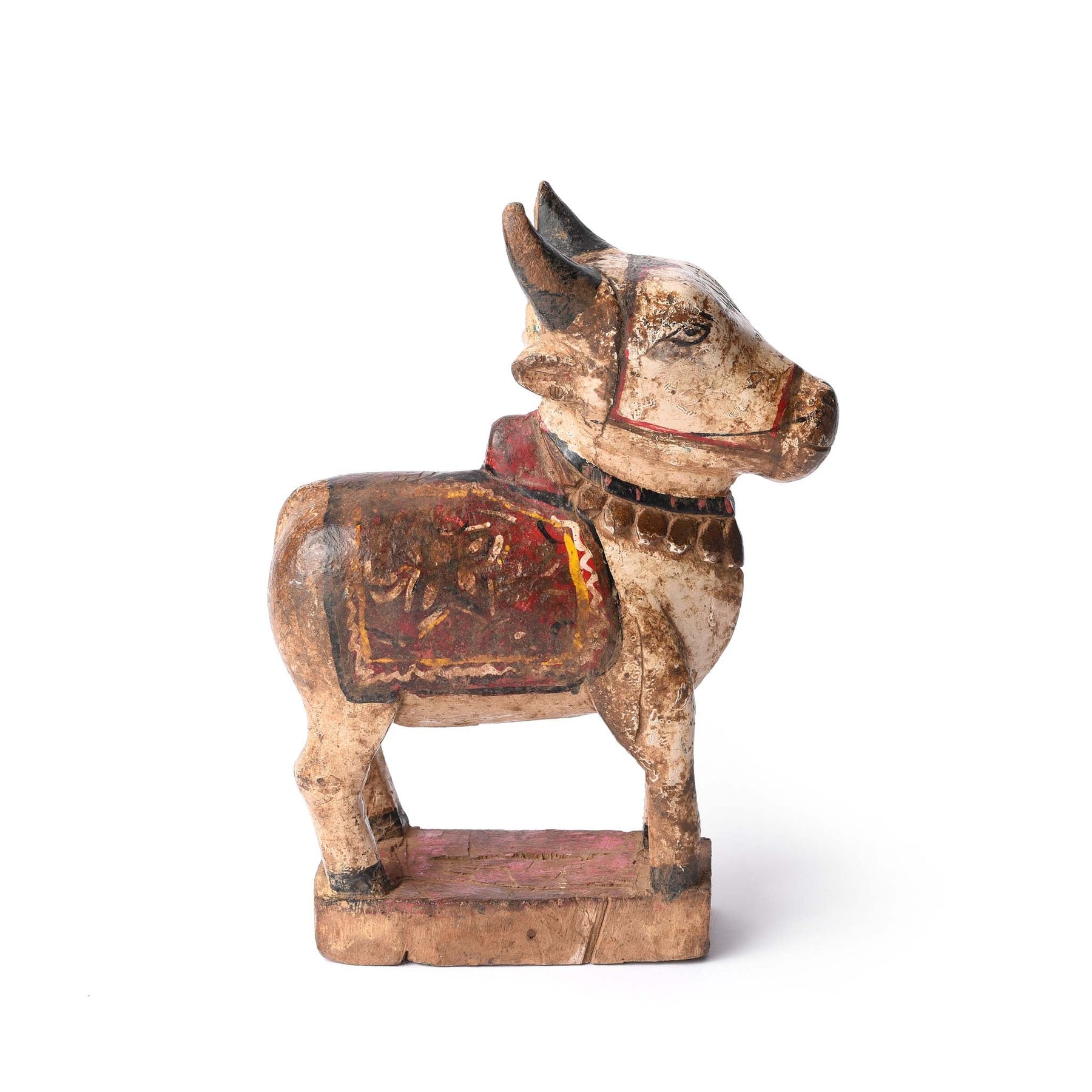 Painted Indian Nandi Bull Figurine From Rajasthan - Ca 1920