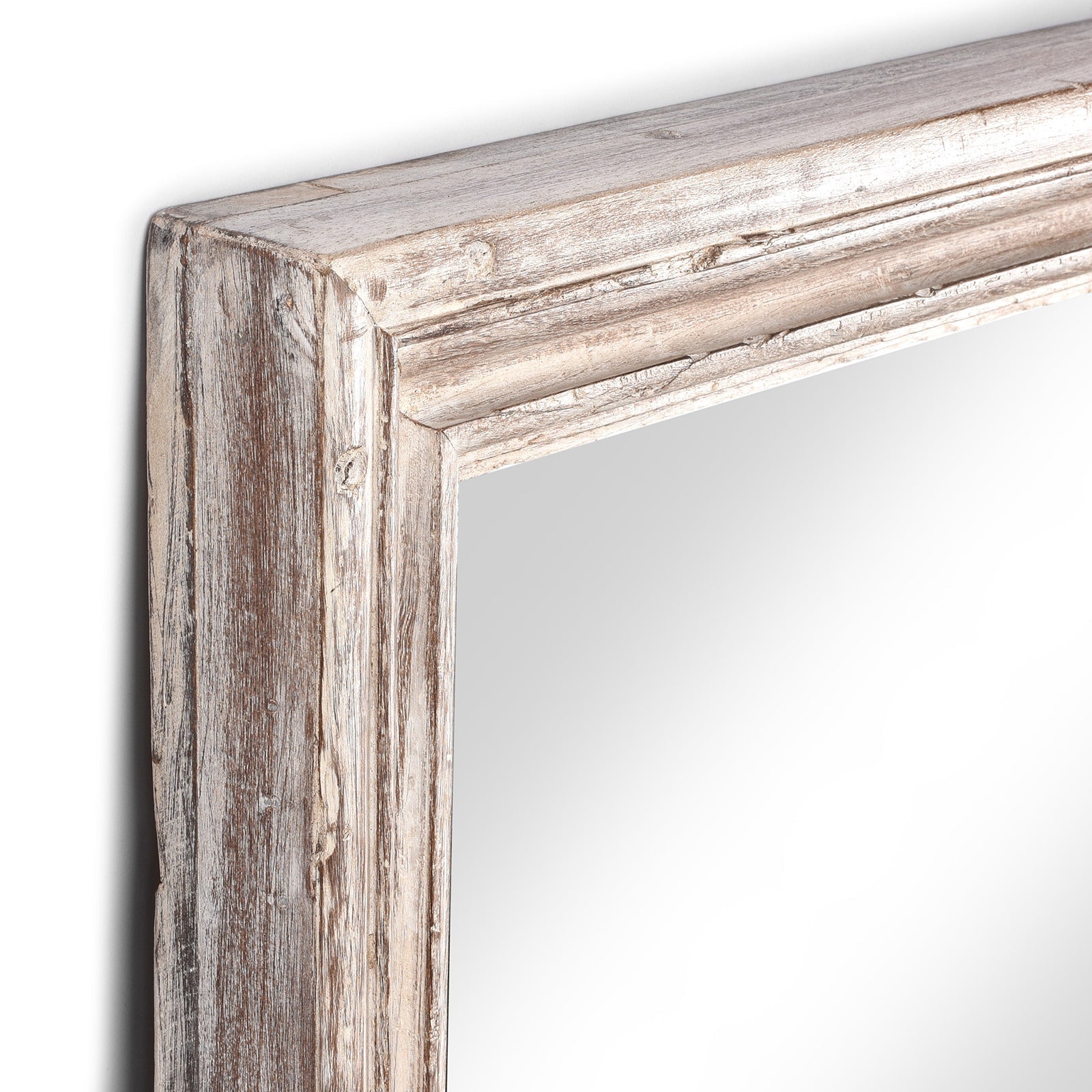 White Painted Indian Mirror (61 x 122cm)