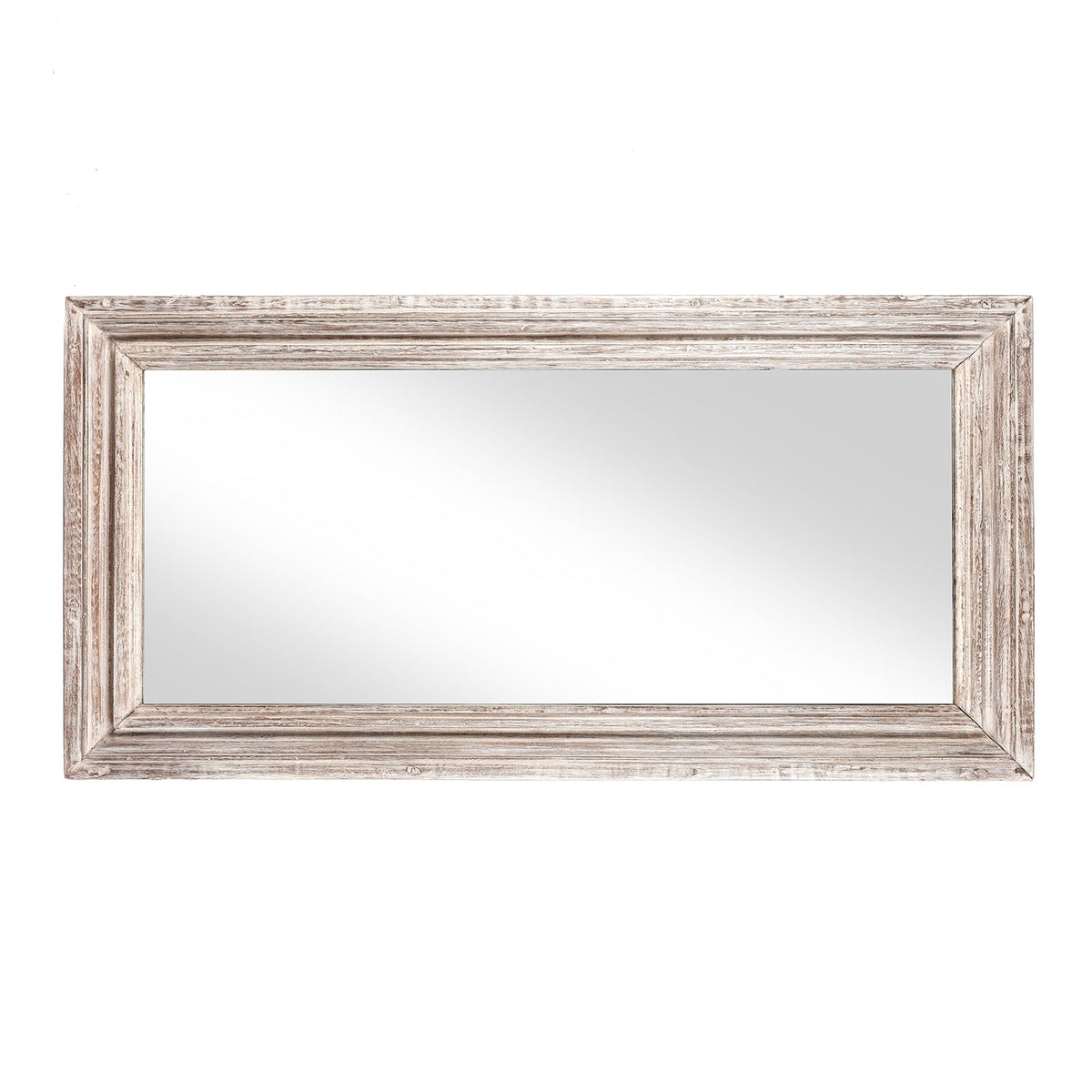 White Painted Indian Mirror (61 x 122cm)