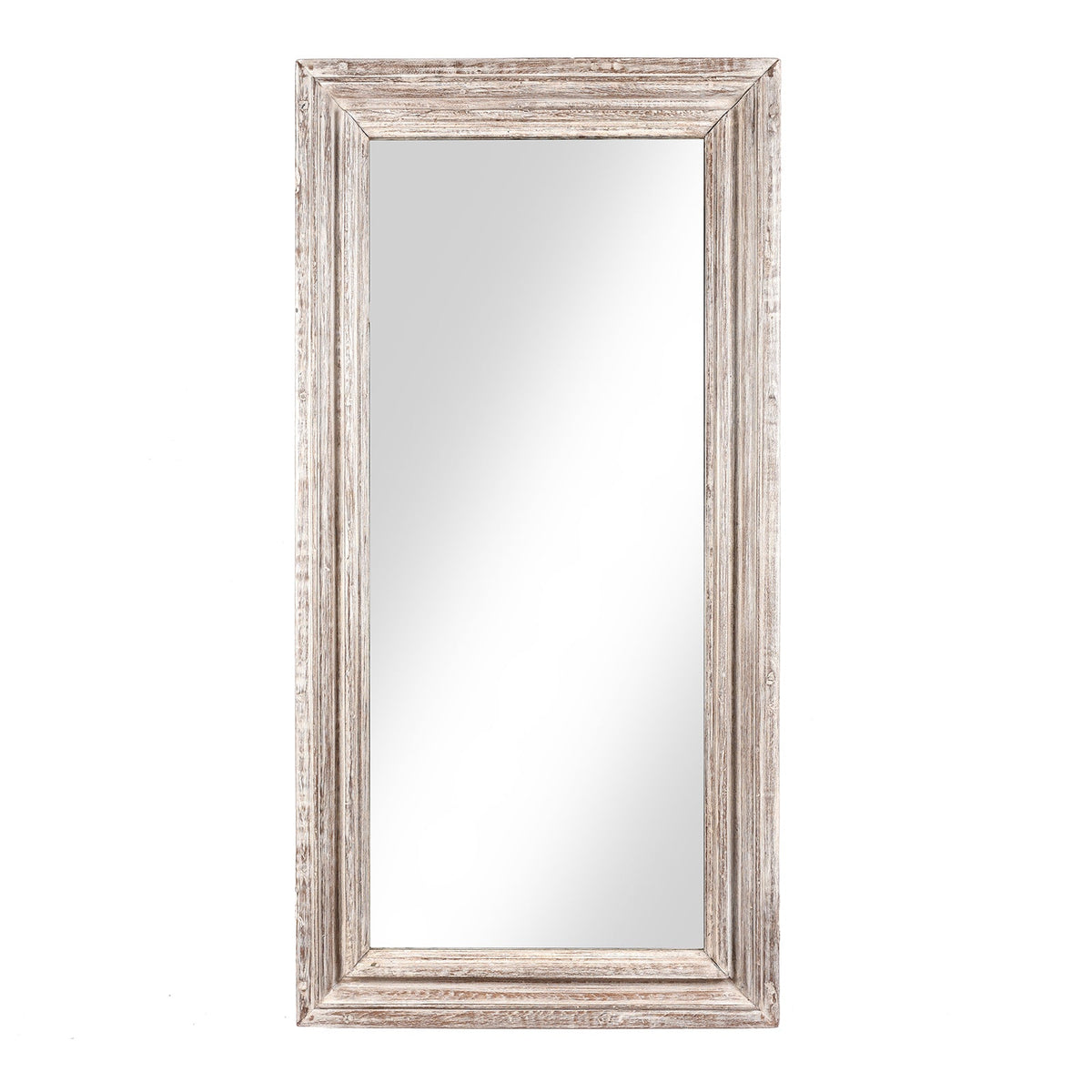 White Painted Indian Mirror (61 x 122cm)
