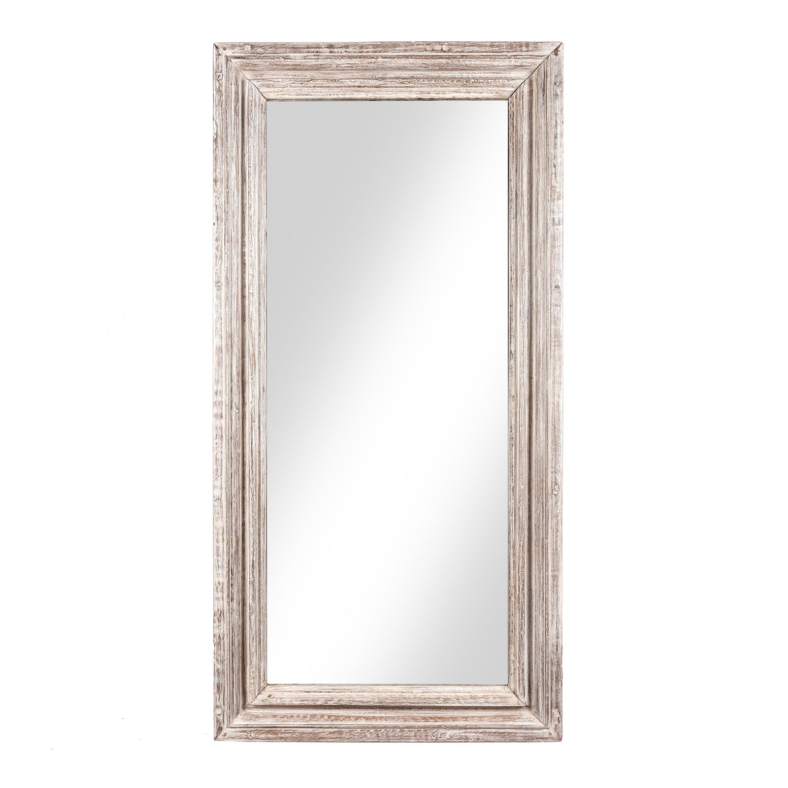 White Painted Indian Mirror (61 x 122cm)
