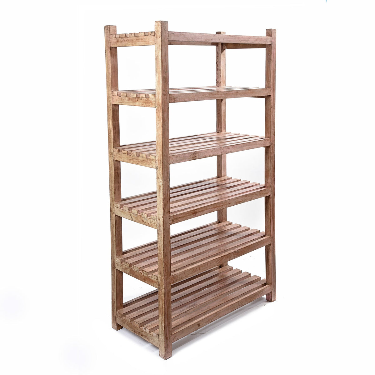 Vintage Painted Pink Indian Teak Shelf - Ca 1930